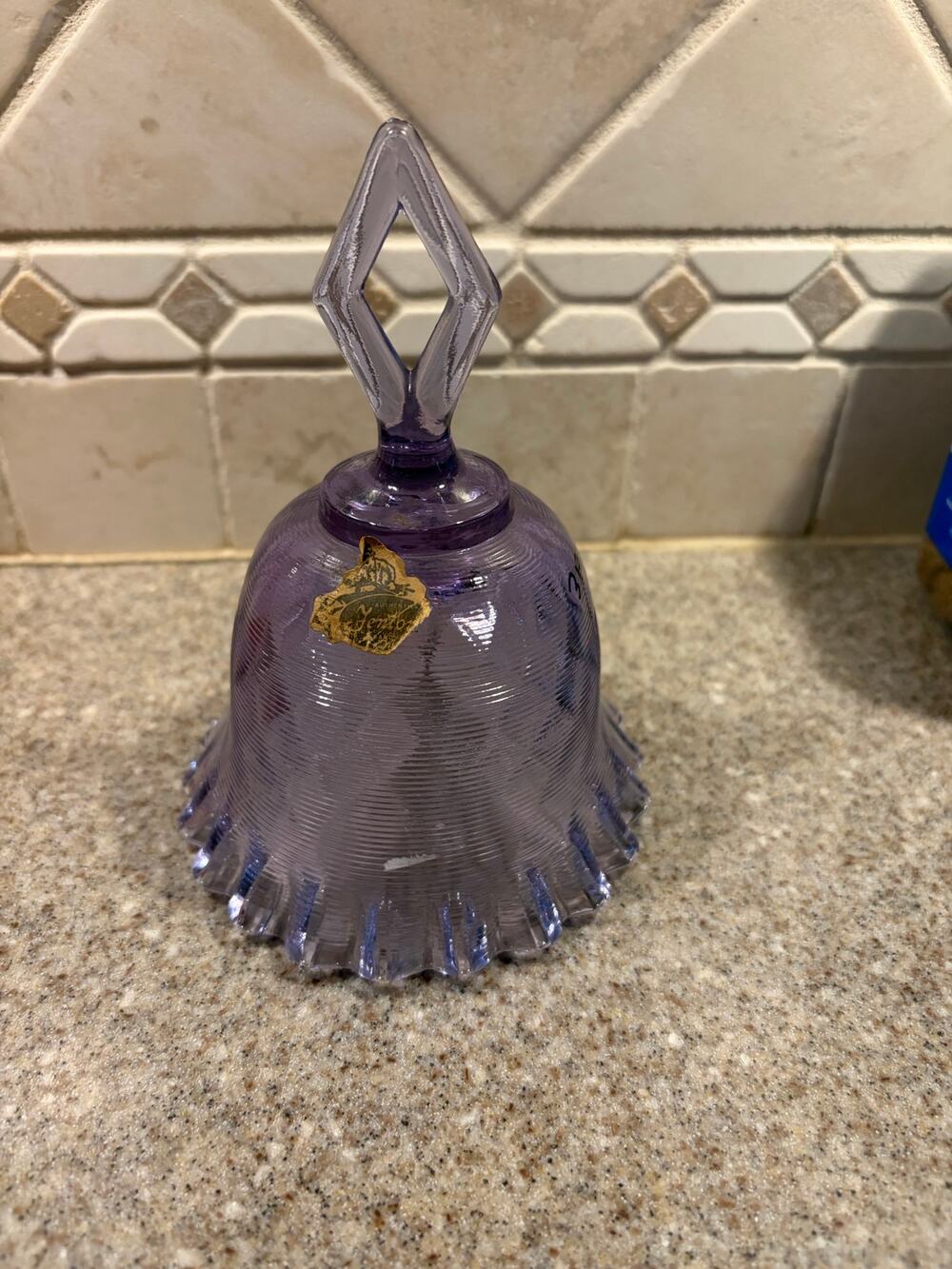 Fenton Amethyst Bell, Wisteria Glass, "Threaded" Pattern